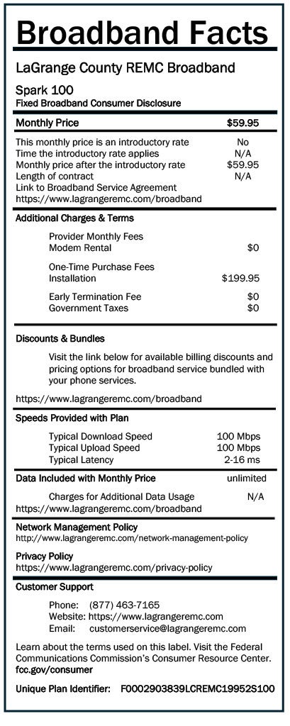 Broadband Label Spark 100